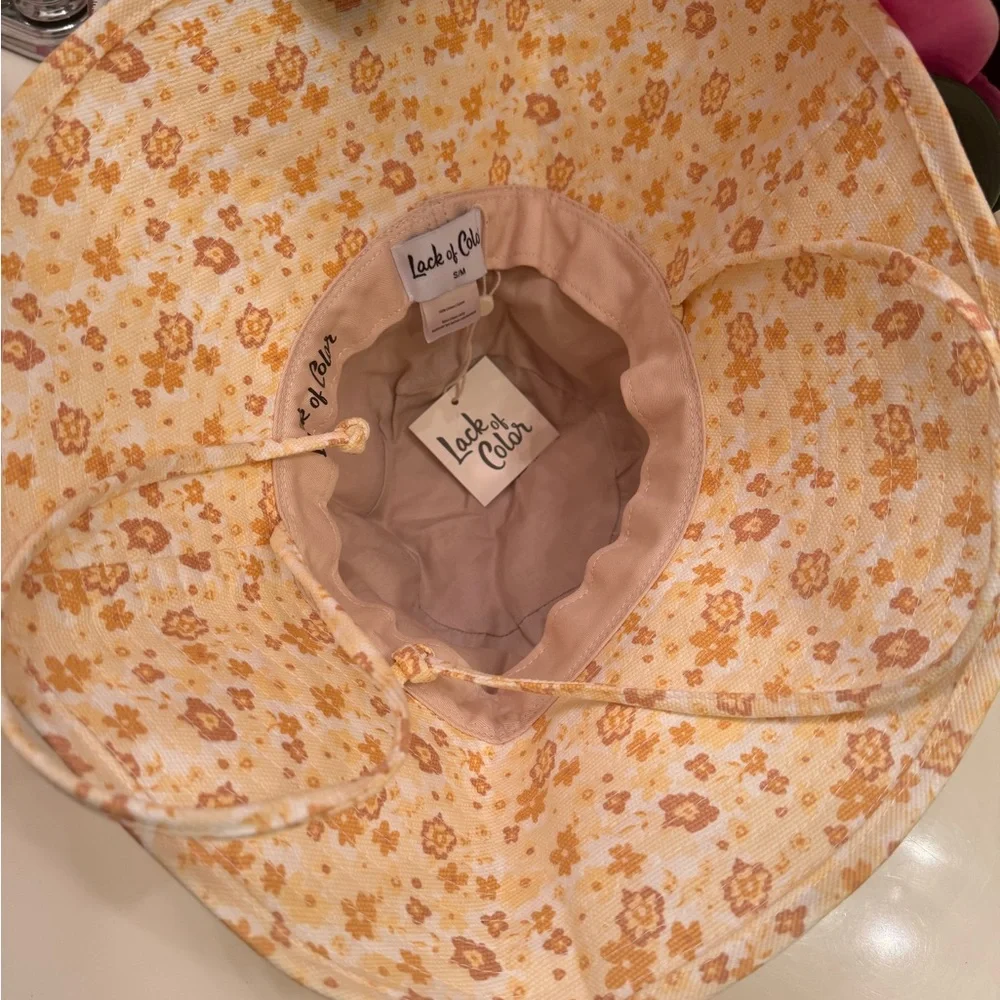 Lack Of Color Floral Bucket Hat Peach Bloom Festival Staples💯% Cotton Canvas NWT - Picture 2 of 16